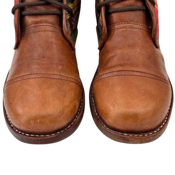 Teysha Artisanal Handwoven Brown Lace Up Full Grain Leather Boots - Picture 5 of 11